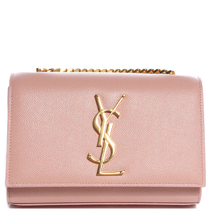 Saint Laurent Grain De Poudre Small Classic Monogram Satchel Pale Pink 1 of 8