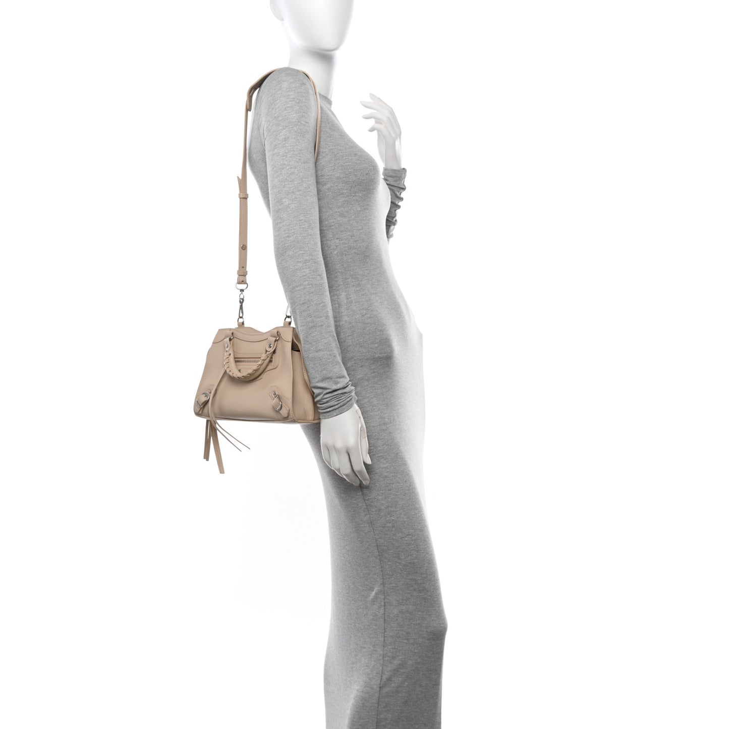 Grained Calfskin Silver Hardware XS Neo Classic City Cream