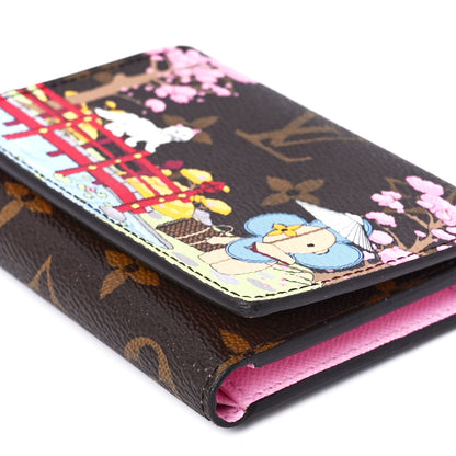 Louis Vuitton Monogram 2021 Christmas Animation Japanese Garden Victorine Wallet Wisteria Pink 12 of 12