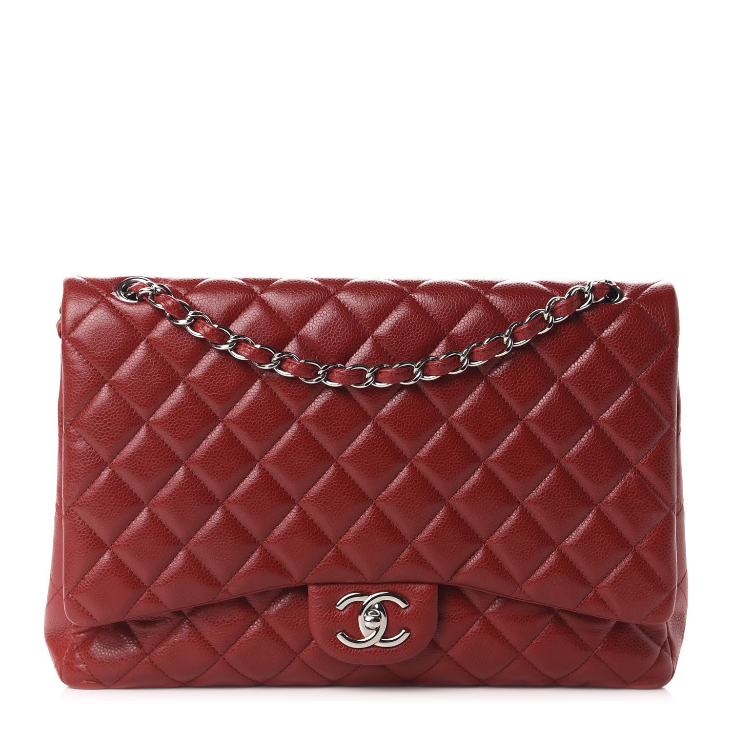 Chanel Caviar Quilted Maxi Double Flap Red 1 of 10