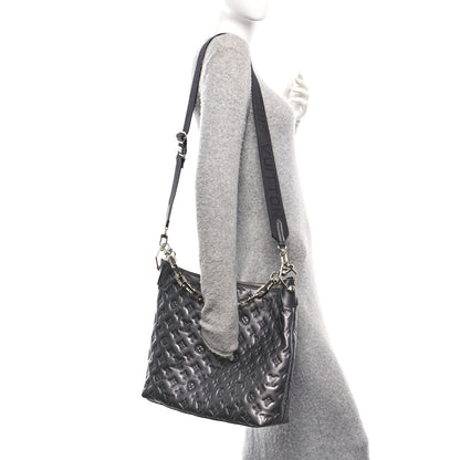Louis Vuitton Calfskin Embossed Monogram Coussin Hobo MM Gunmetal Gray 2 of 10