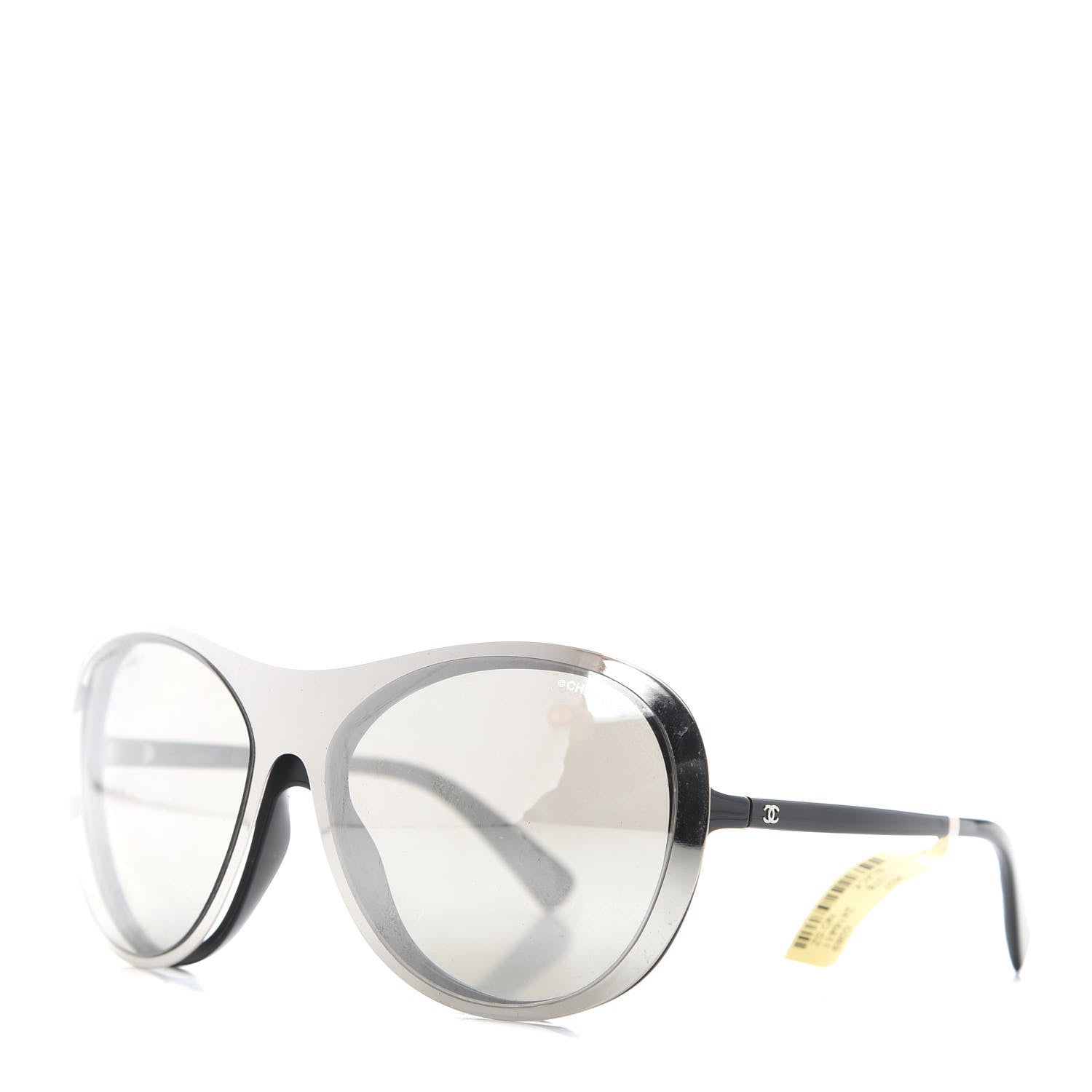 Chanel Clip On Sunglasses 71230 Mirror Grey Black 1 of 10
