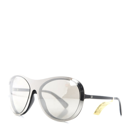 Chanel Clip On Sunglasses 71230 Mirror Grey Black 1 of 10