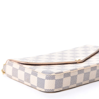 Louis Vuitton Damier Azur Pochette Felicie Chain Wallet Rose Ballerine 7 of 12