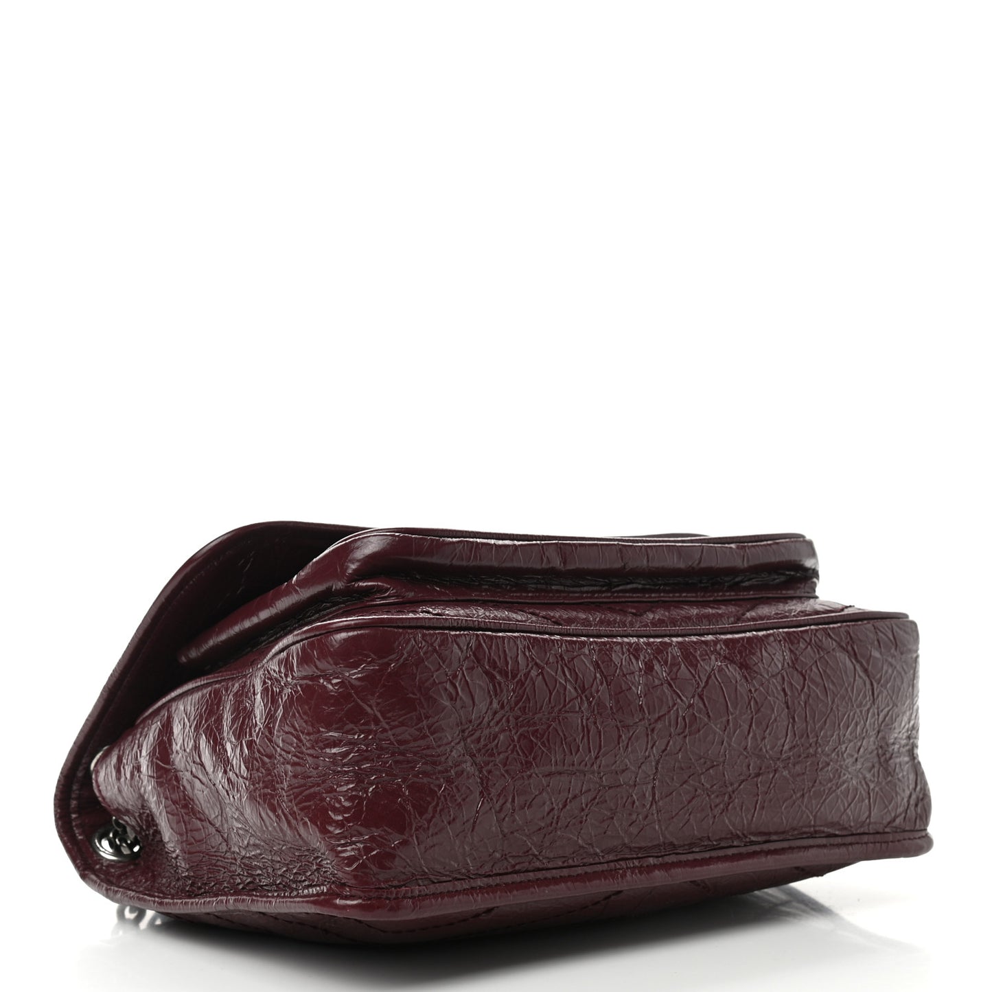 Crinkled Calfskin Matelasse Monogram Medium Niki Chain Satchel Burgundy