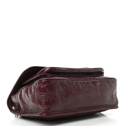 Saint Laurent Crinkled Calfskin Matelasse Monogram Medium Niki Chain Satchel Burgundy 4 of 9