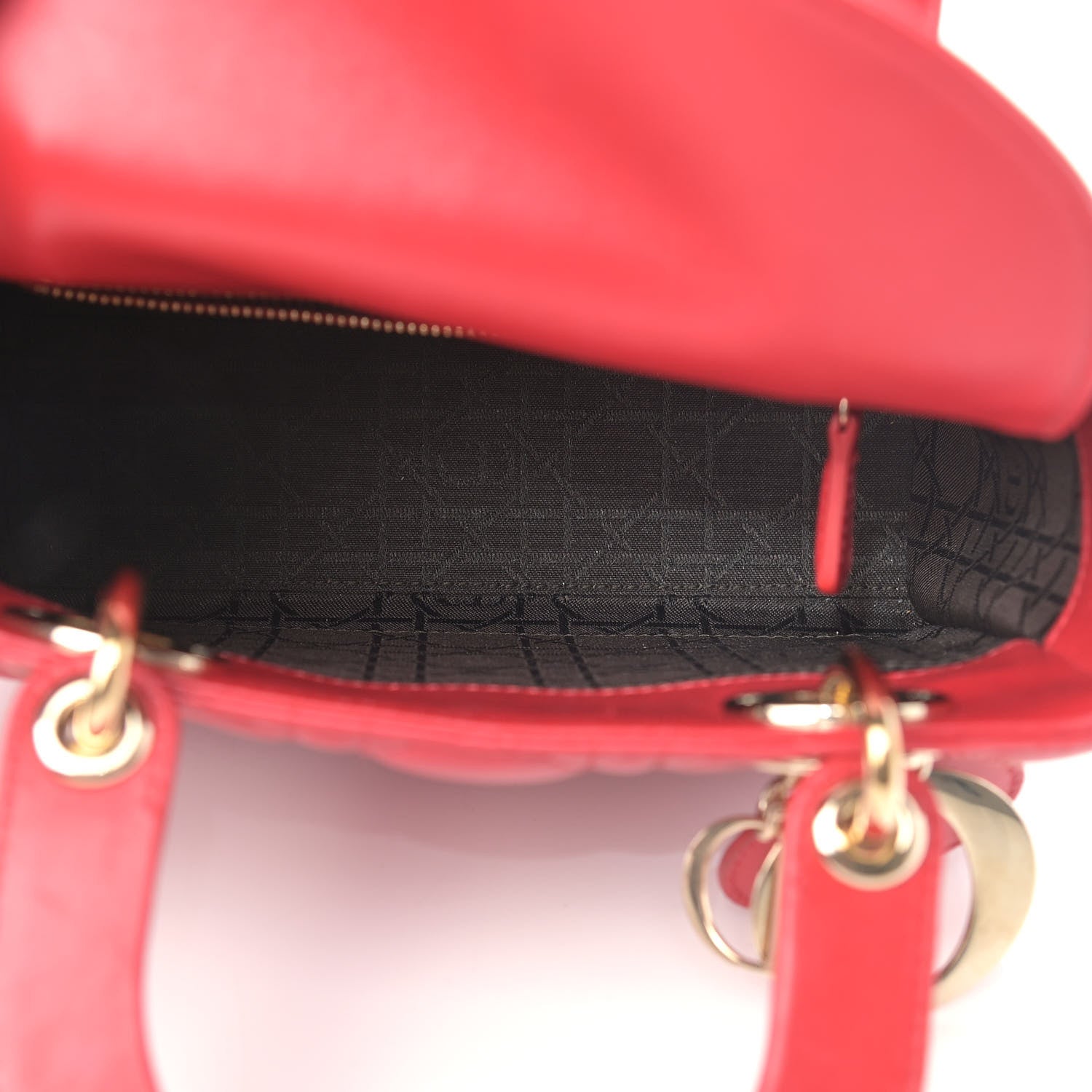 Christian Dior Lambskin Cannage Small Lucky Badges My Lady Dior Red 5 of 12