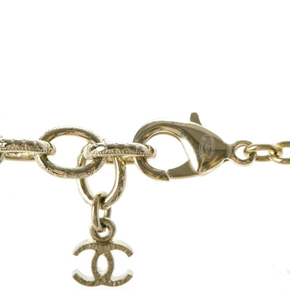 Chanel Crystal Chain Link Choker Necklace Gold 3 of 4