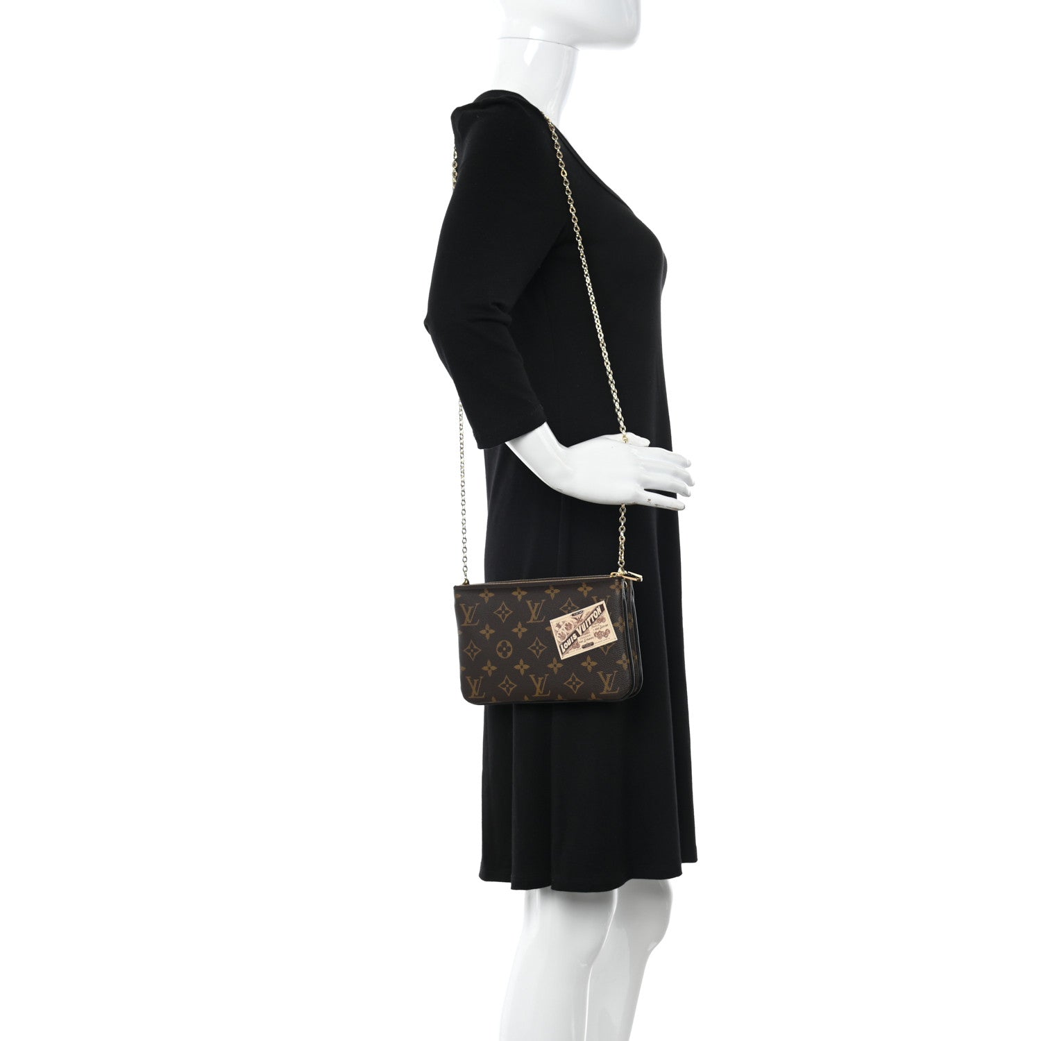 Louis Vuitton Monogram World Tour Double Zip Pochette 2 of 10