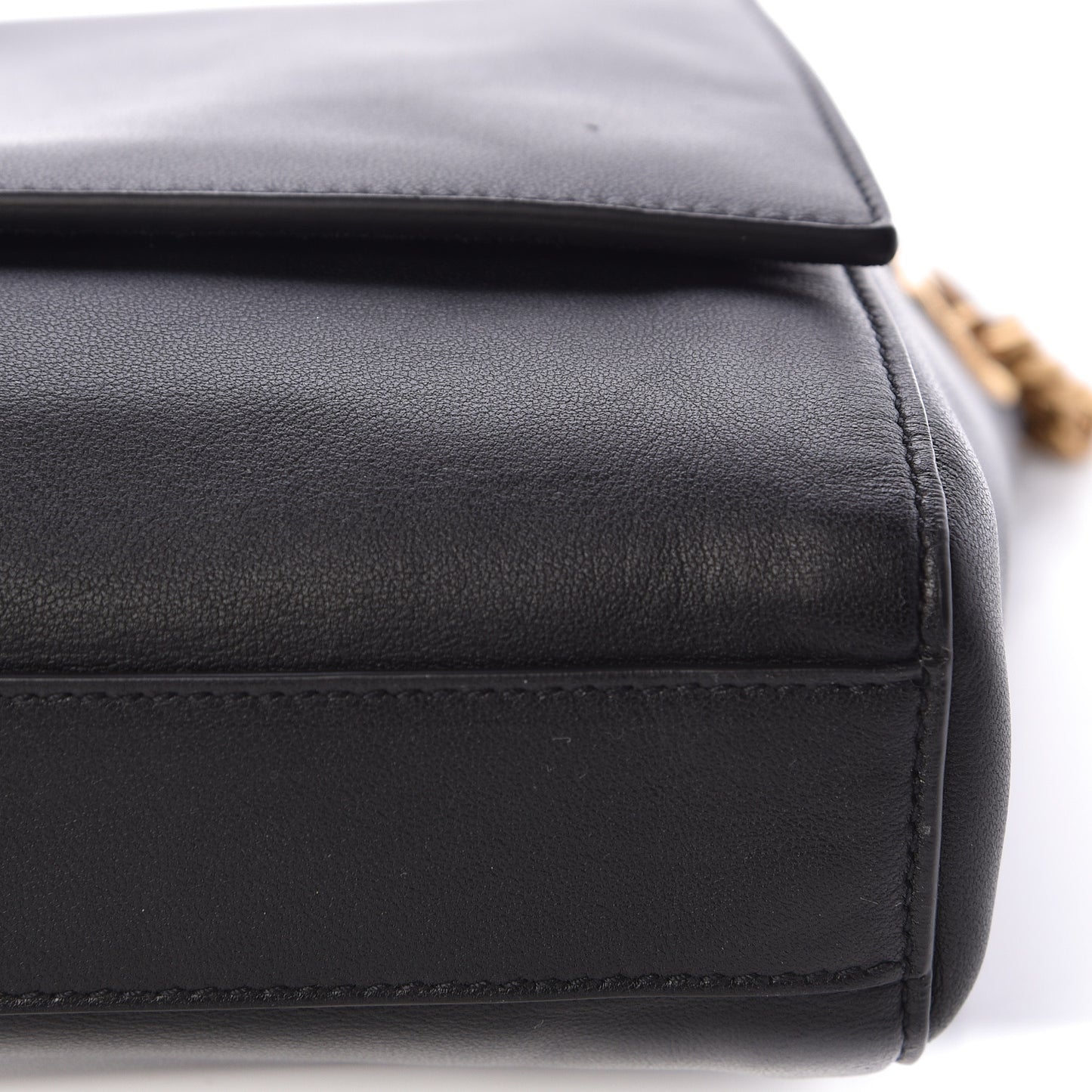 Smooth Calfskin Suede Medium Reversible Monogram Kate Satchel Black