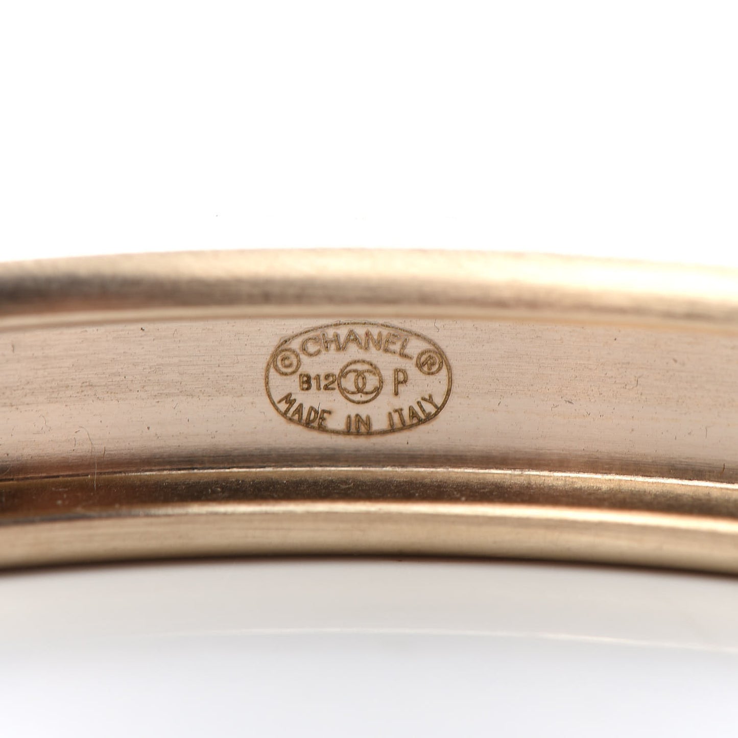 Resin Metal CC Bangle Set of 3 Black White Gold