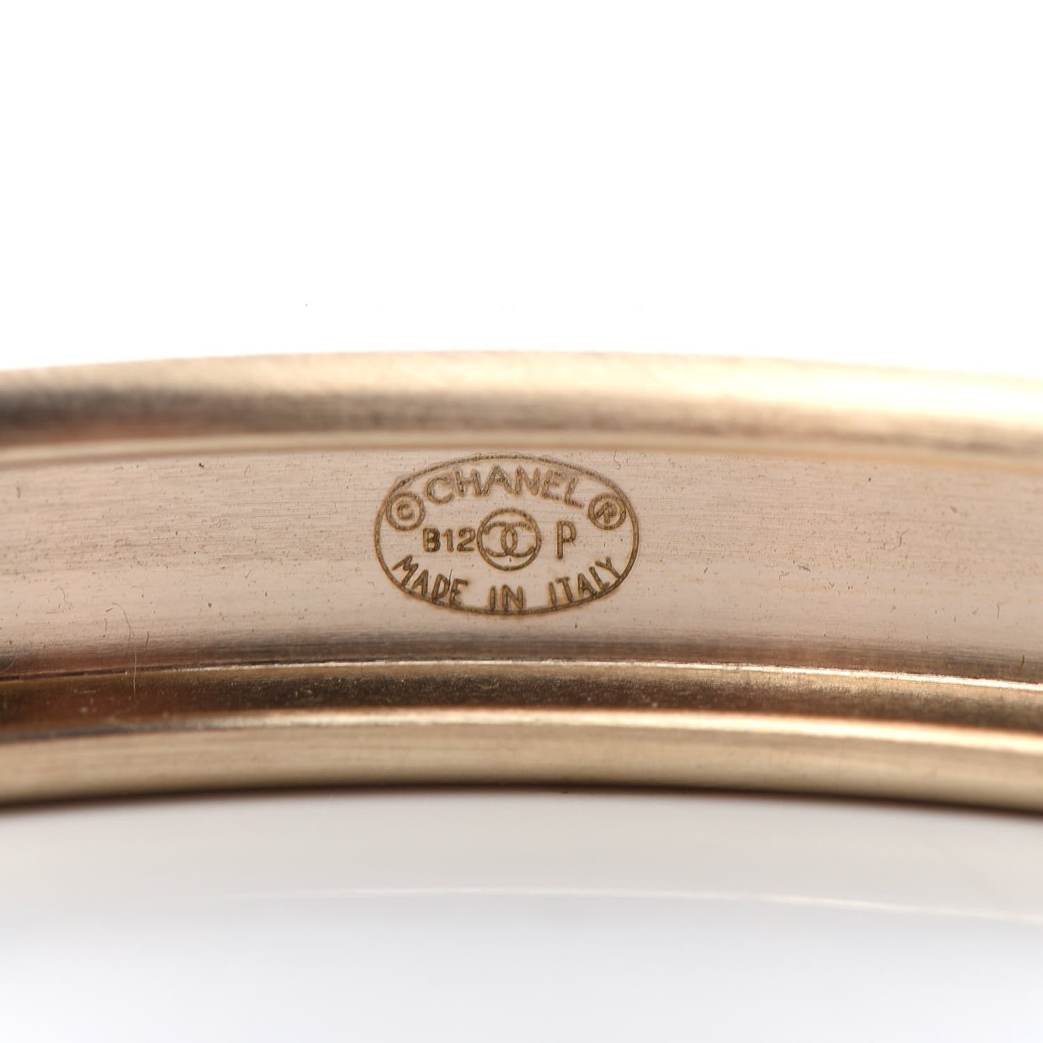 Chanel Resin Metal CC Bangle Set of 3 Black White Gold 6 of 6