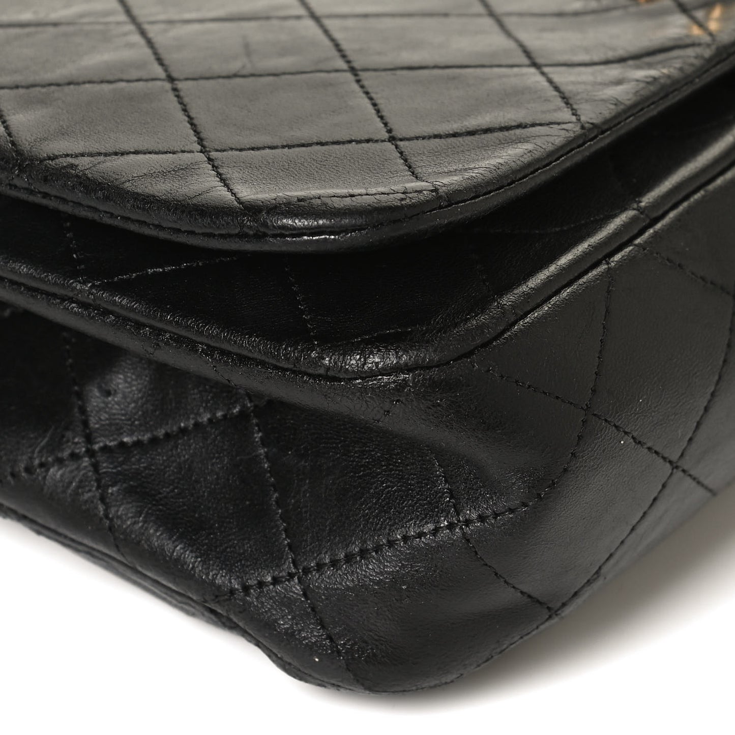 Lambskin Quilted Small Single Flap Black