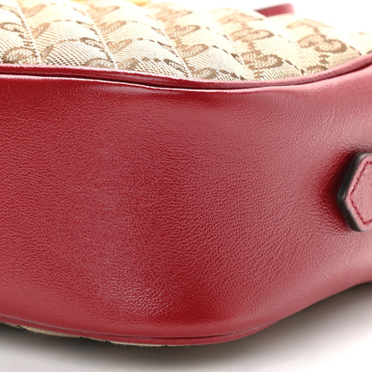 Gucci Monogram Azalea Calfskin Matelasse Diagonal Small GG Marmont Chain Shoulder Bag Beige Ebony New Cherry Red 9 of 9