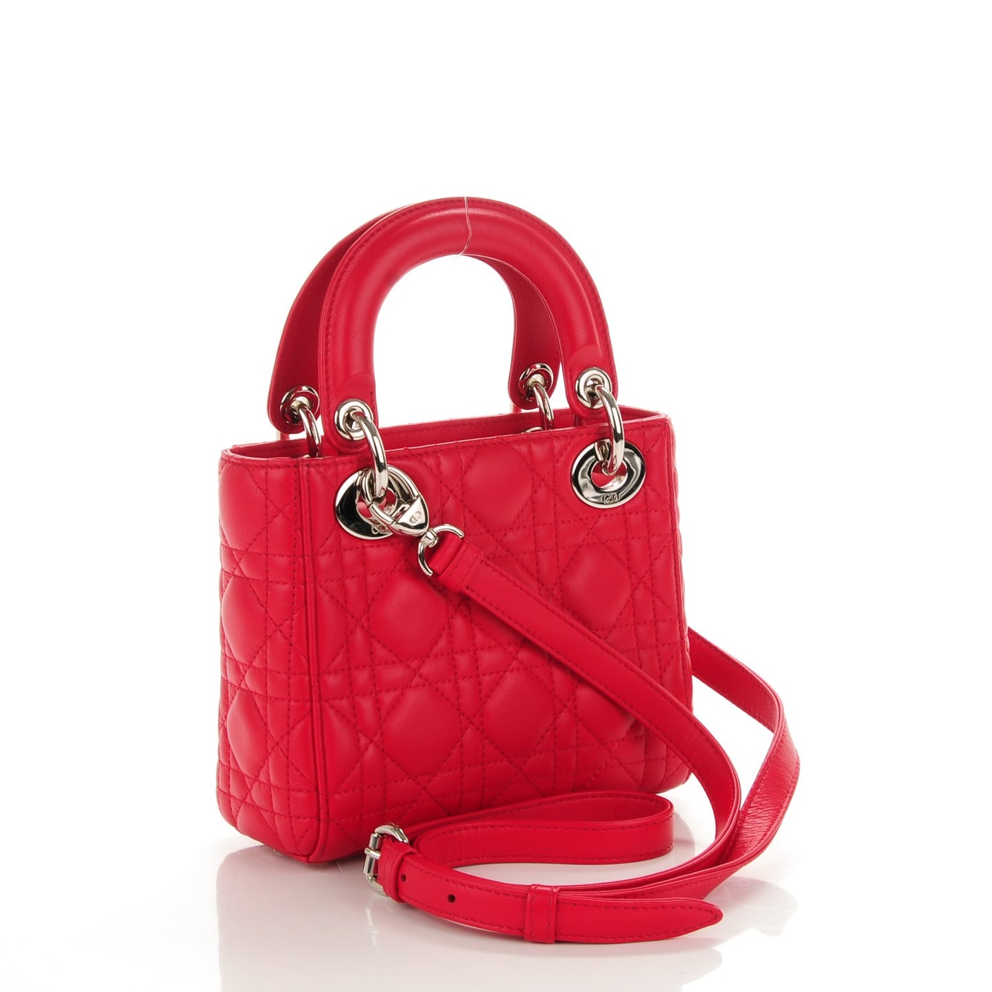 Lambskin Cannage Mini Lady Dior Red