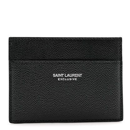 Saint Laurent Grain De Poudre Card Case Black 1 of 7