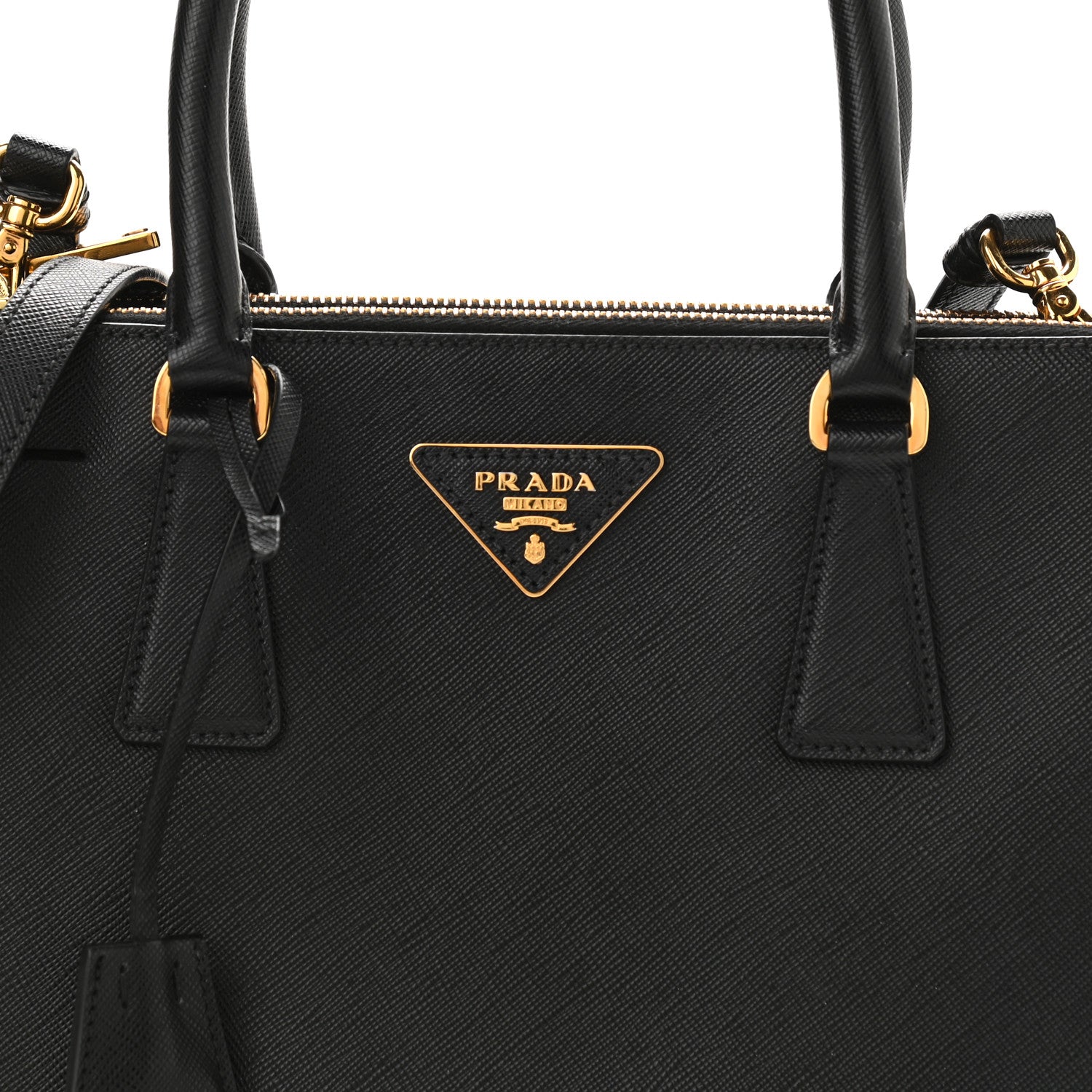 Prada Saffiano Small Galleria Double Zip Tote Black 7 of 9