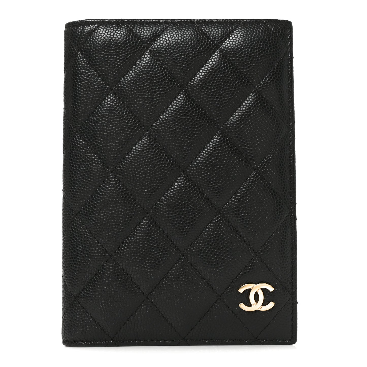 Caviar Quilted Passport Holder Black