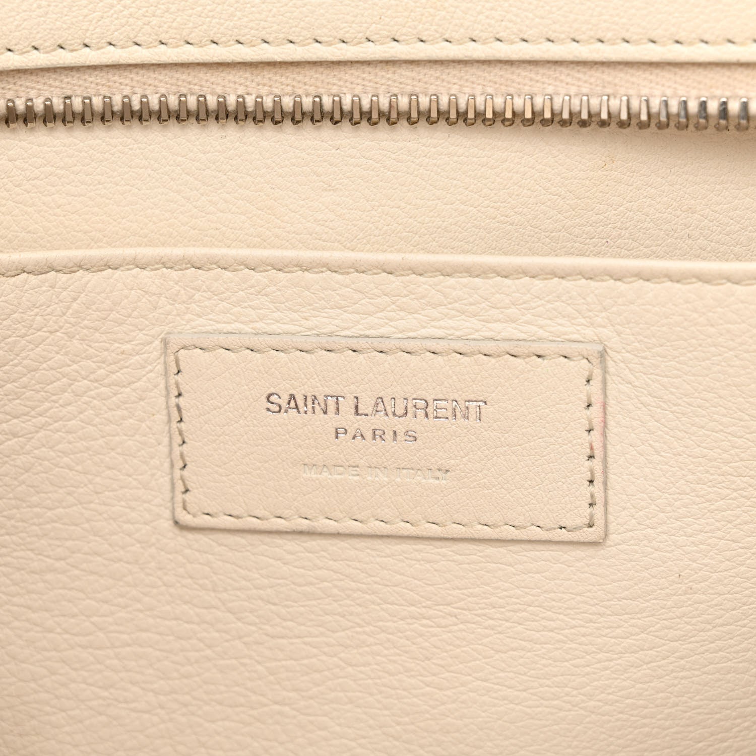 Saint Laurent Smooth Calfskin Heart Embroidered Baby Monogram Downtown Cabas New Milk 6 of 28