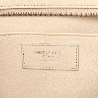 Saint Laurent Smooth Calfskin Heart Embroidered Baby Monogram Downtown Cabas New Milk 6 of 28