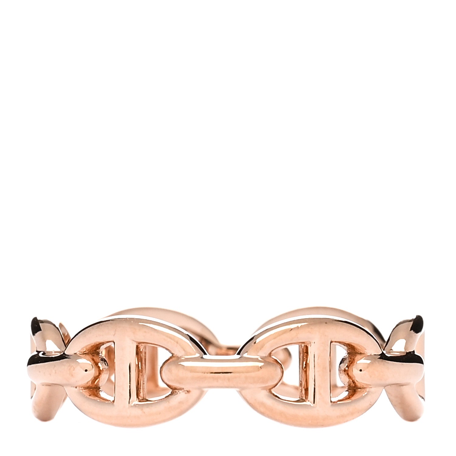 Hermes 18K Rose Gold PM Chaine D'Ancre Enchainee Ring 55 7.25 3 of 7