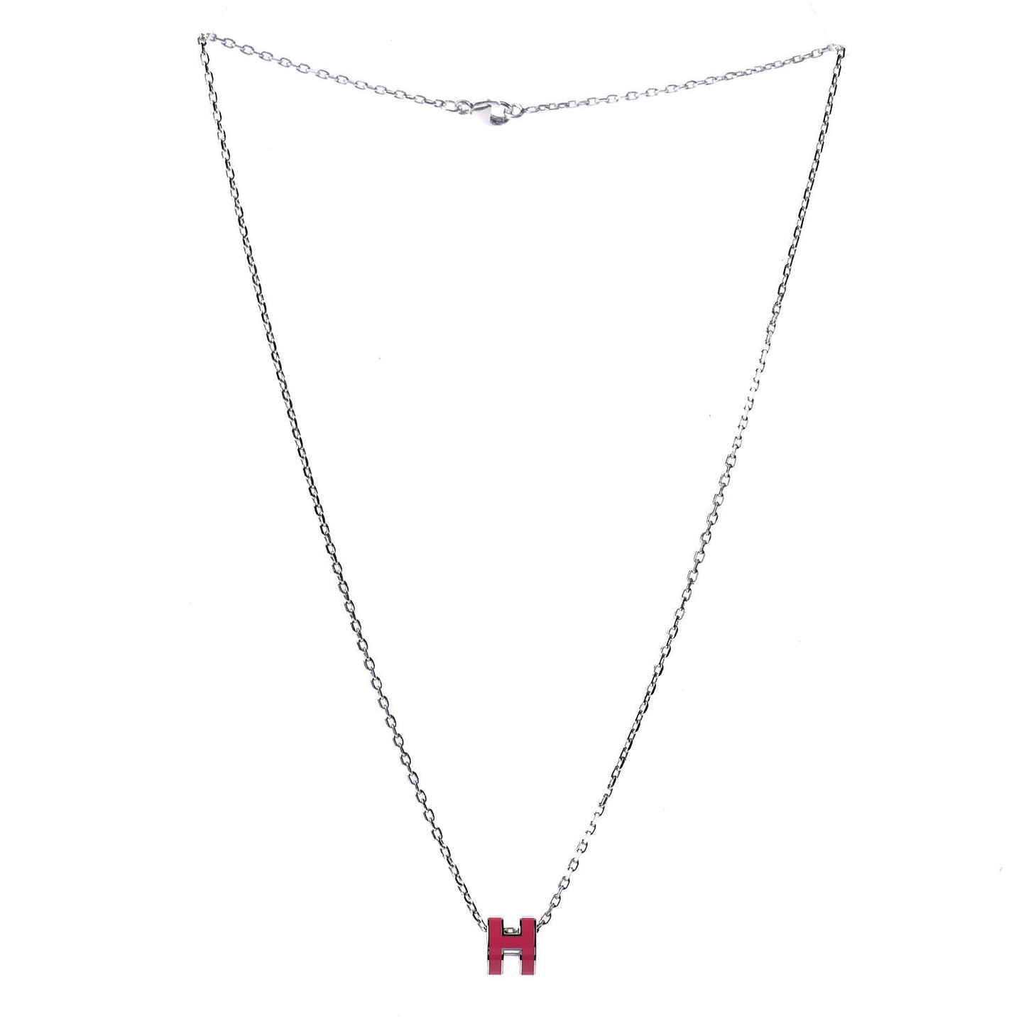 Lacquered Palladium Mini Pop H Pendant Necklace Rose Extreme