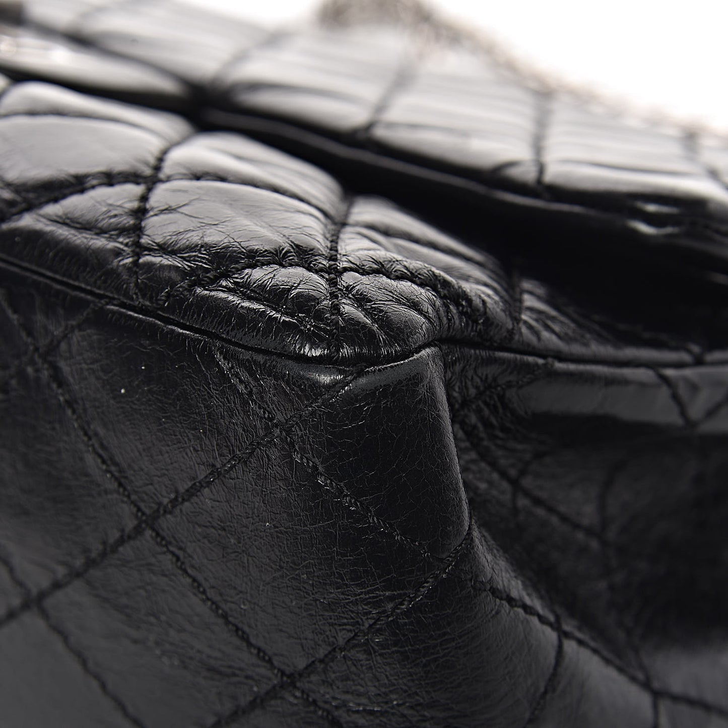 Glazed Calfskin Quilted Surpique 2.55 Reissue Black