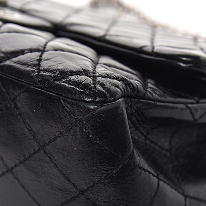 Chanel Glazed Calfskin Quilted Surpique 2.55 Reissue Black 13 of 17