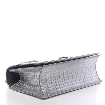 Christian Dior Metallic Patent Micro-Cannage Medium Diorama Flap Bag Silver 4 of 12