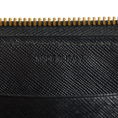 Prada Saffiano Metal Zip Around Wallet Nero Black 9 of 10