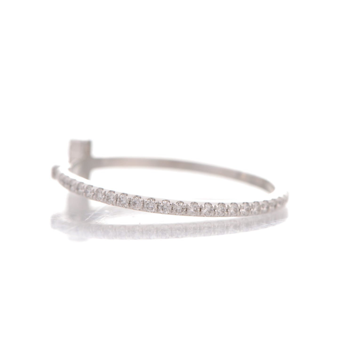 18K White Gold Diamond T Wire Pave Ring 55 7.25