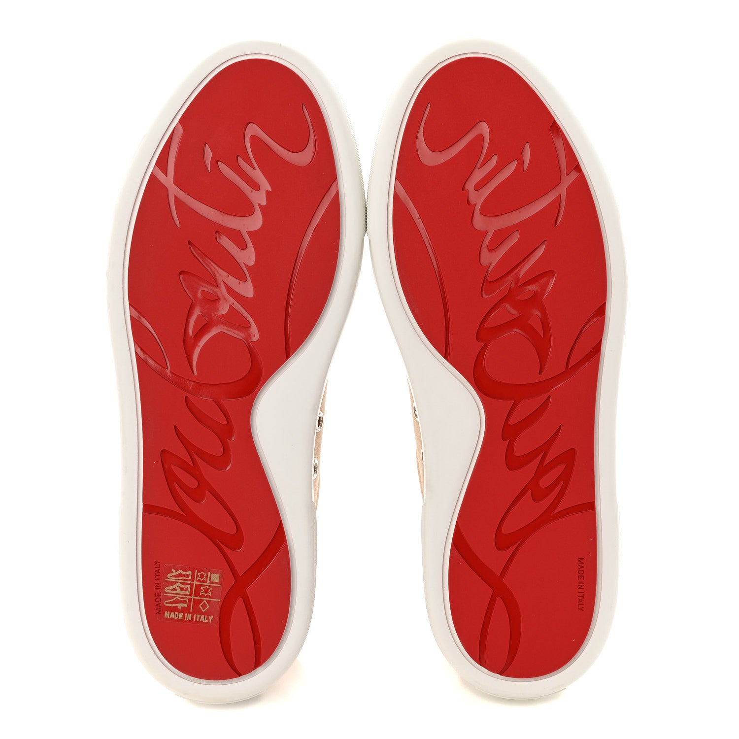 Christian Louboutin Calfskin Crocodile Embossed Vierissima Orlato Flat Sneakers 38.5 Nougat 6 of 9
