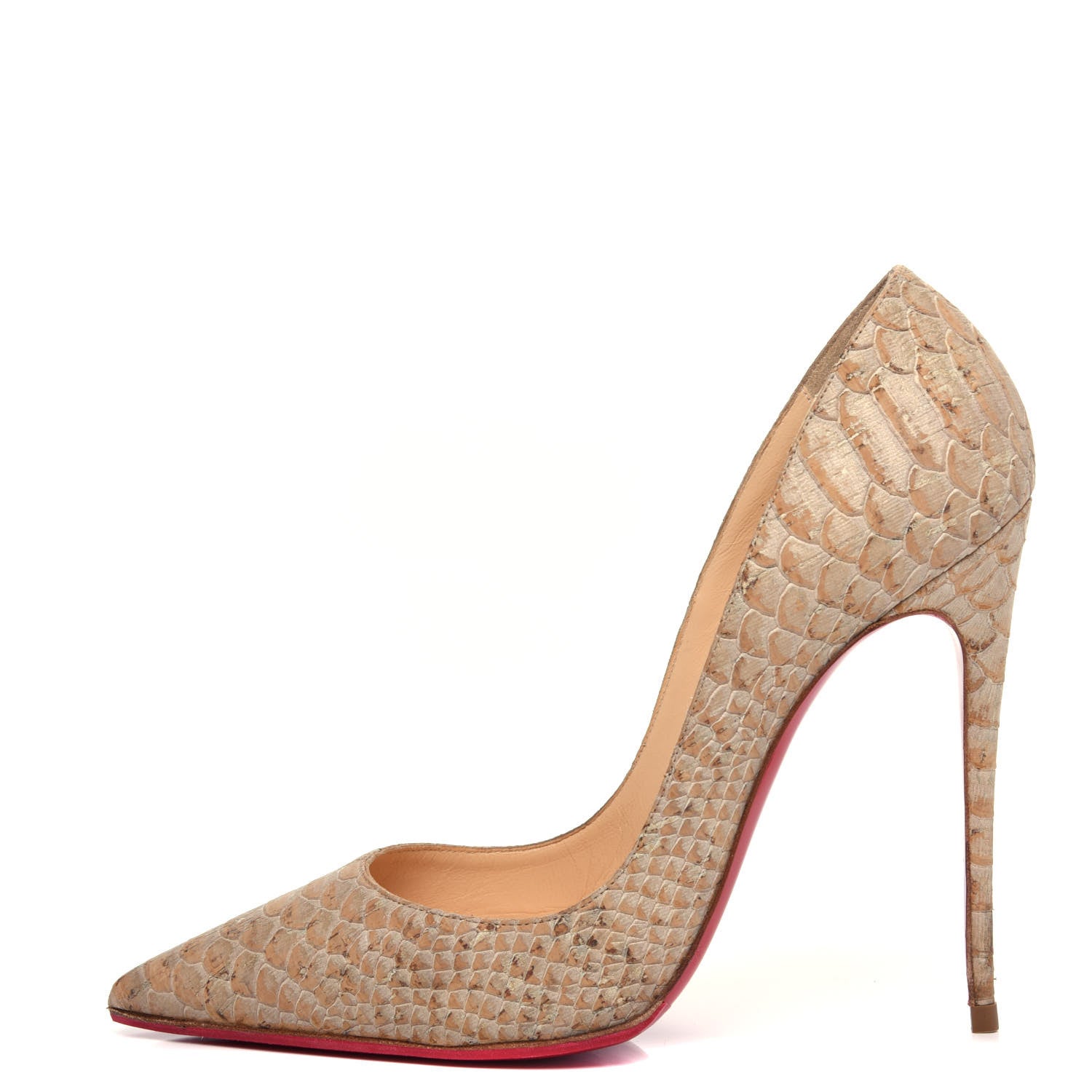 Christian Louboutin Liege Embossed So Kate 120 Pumps 39 Beige 1 of 10