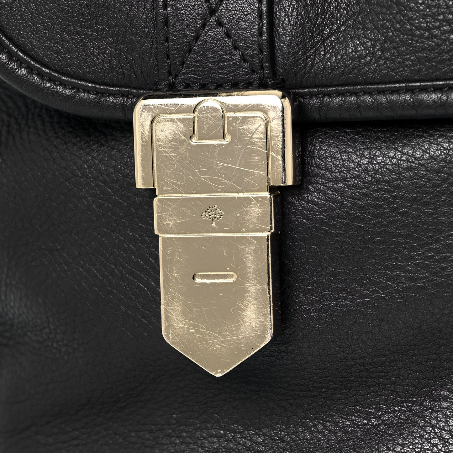 Soft Grain Calfskin Tillie Satchel Black
