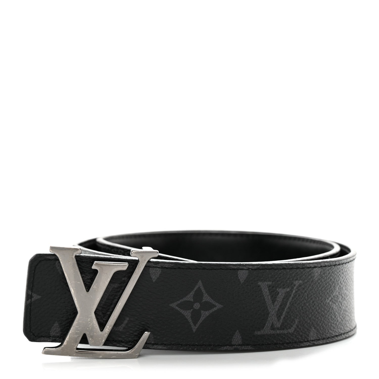 Louis Vuitton Monogram Eclipse Taigarama 40mm LV Initiales Reversible Belt 80 32 Black 1 of 7