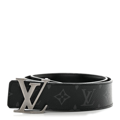Louis Vuitton Monogram Eclipse Taigarama 40mm LV Initiales Reversible Belt 80 32 Black 1 of 7