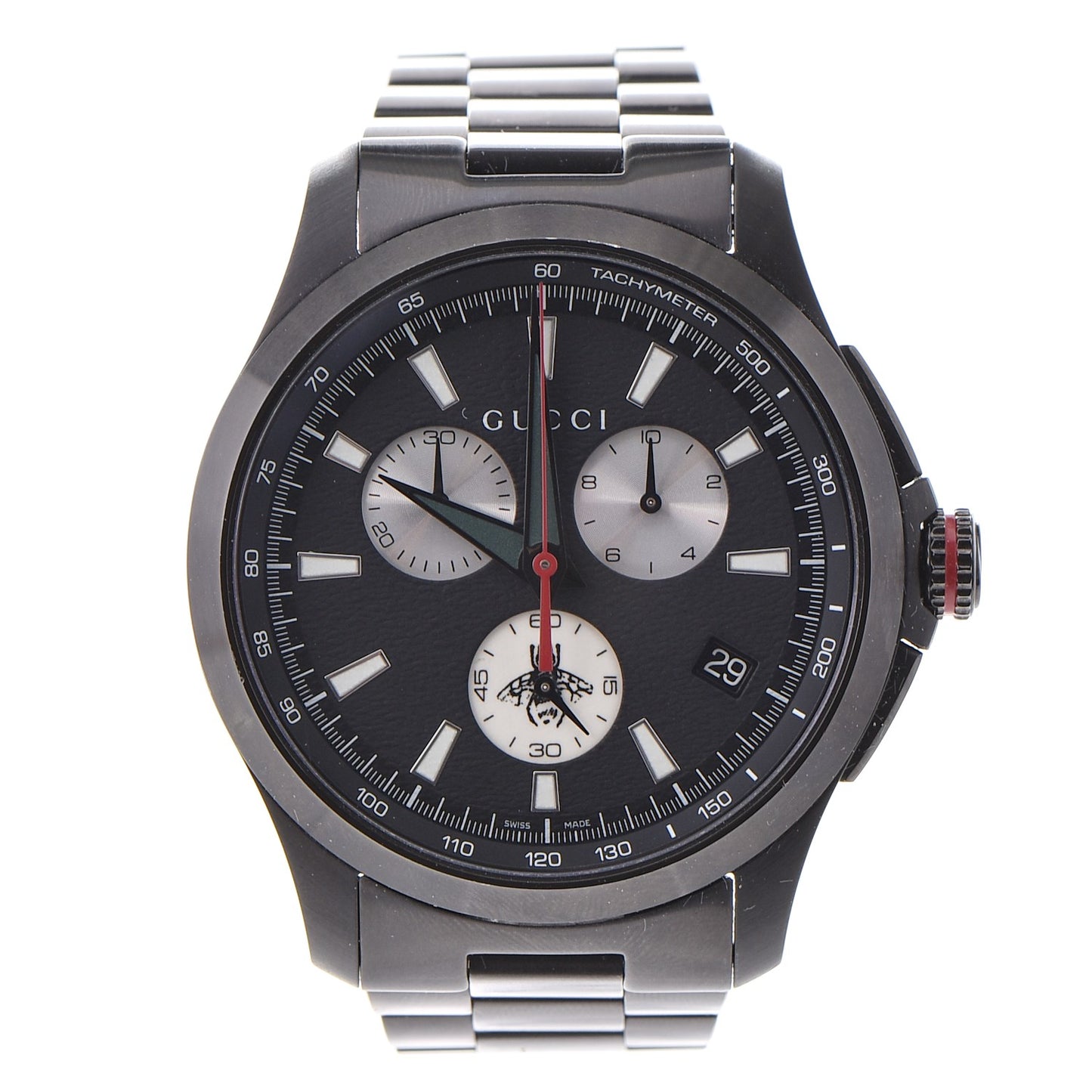 PVD Stainless Steel 44mm G-Timeless Chronograph Quartz Watch Black