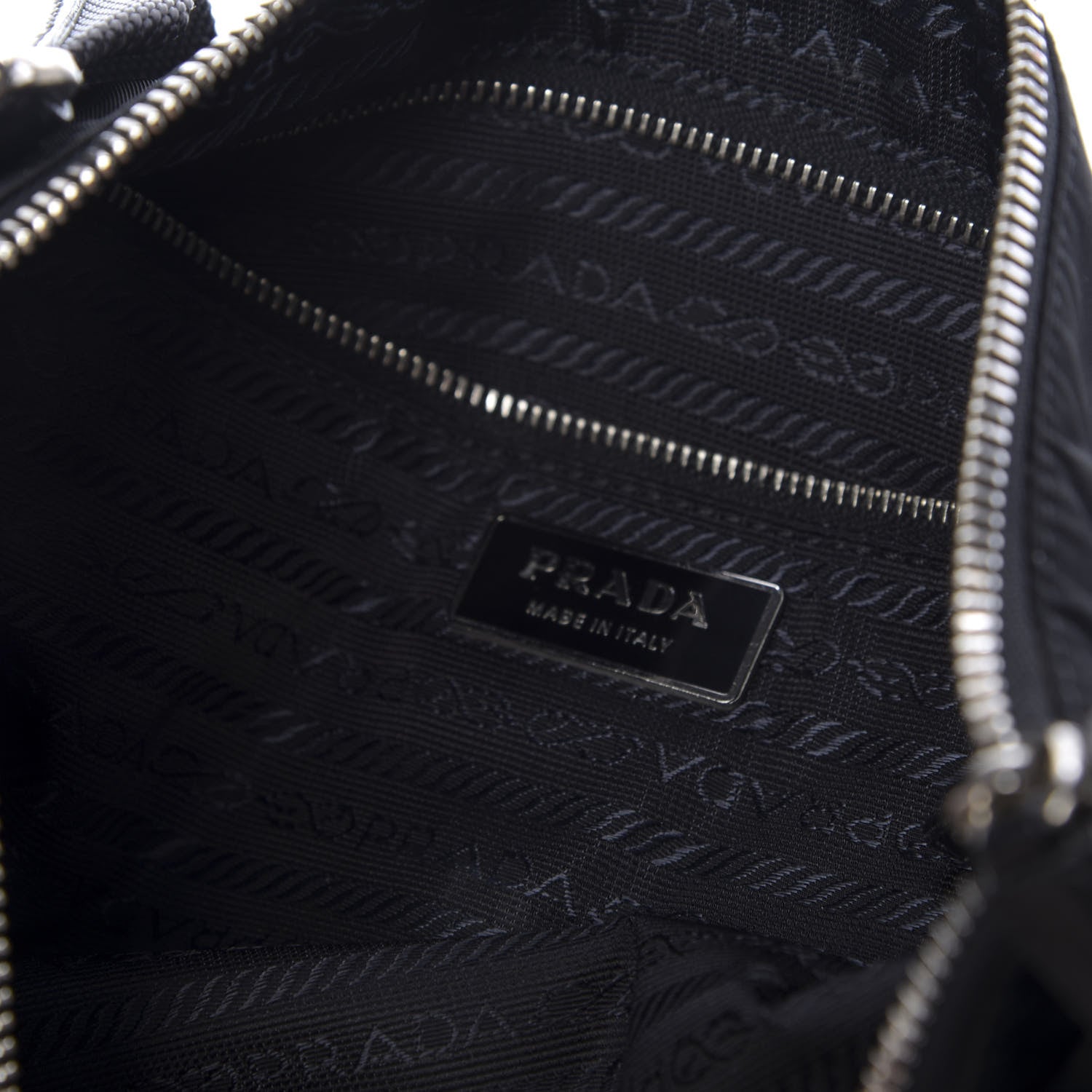 Prada Tessuto Light Nylon Soft Calf Shoulder Bag Black 8 of 11