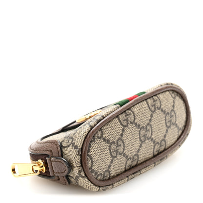 Gucci GG Supreme Monogram Web Ophidia Dome Key Pouch Beige New Acero 4 of 9