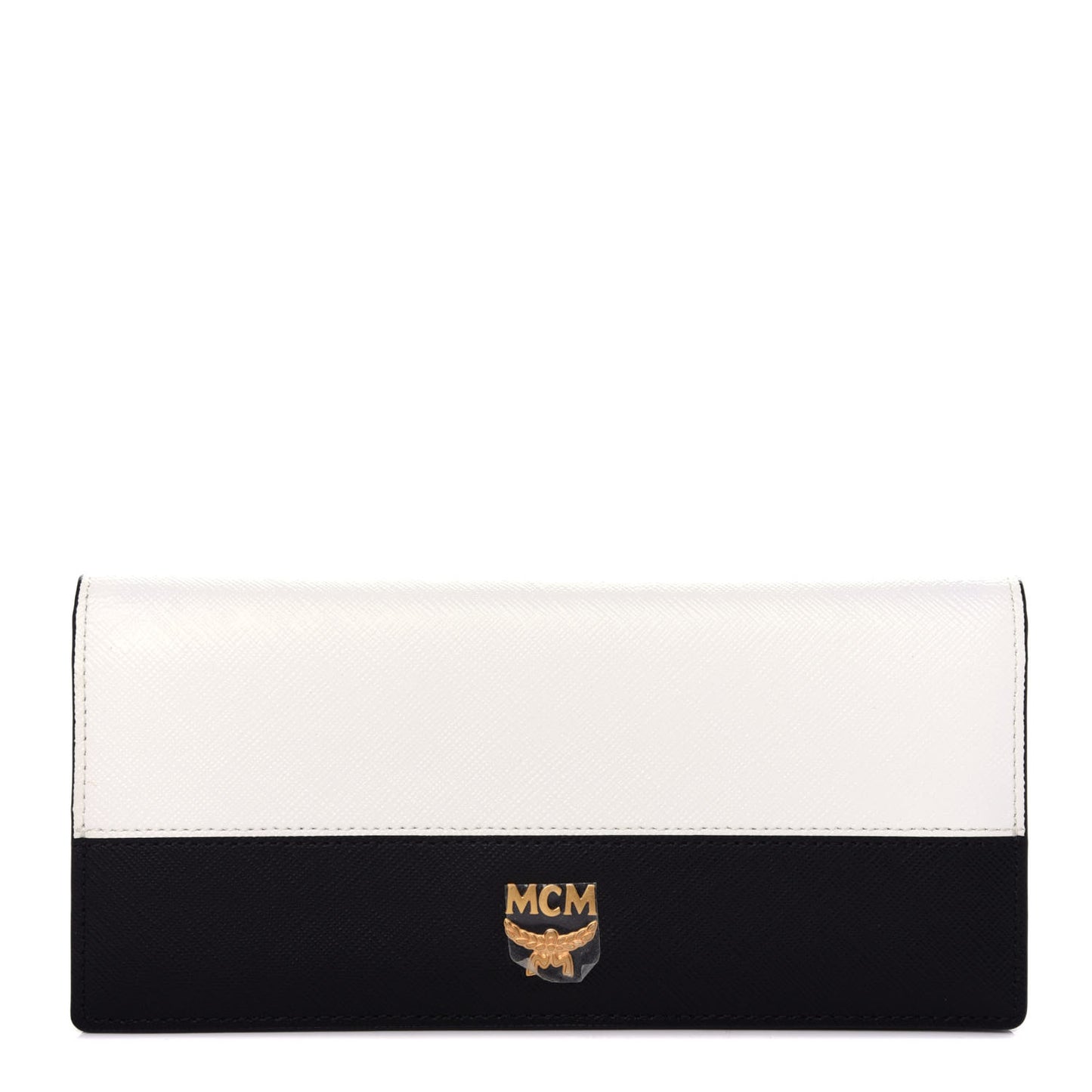 Grained Calfskin Wallet Black White