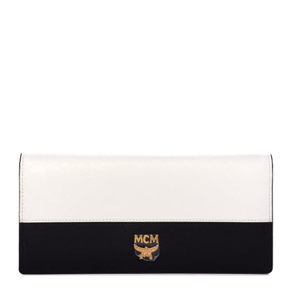 MCM Grained Calfskin Wallet Black White 1 of 6