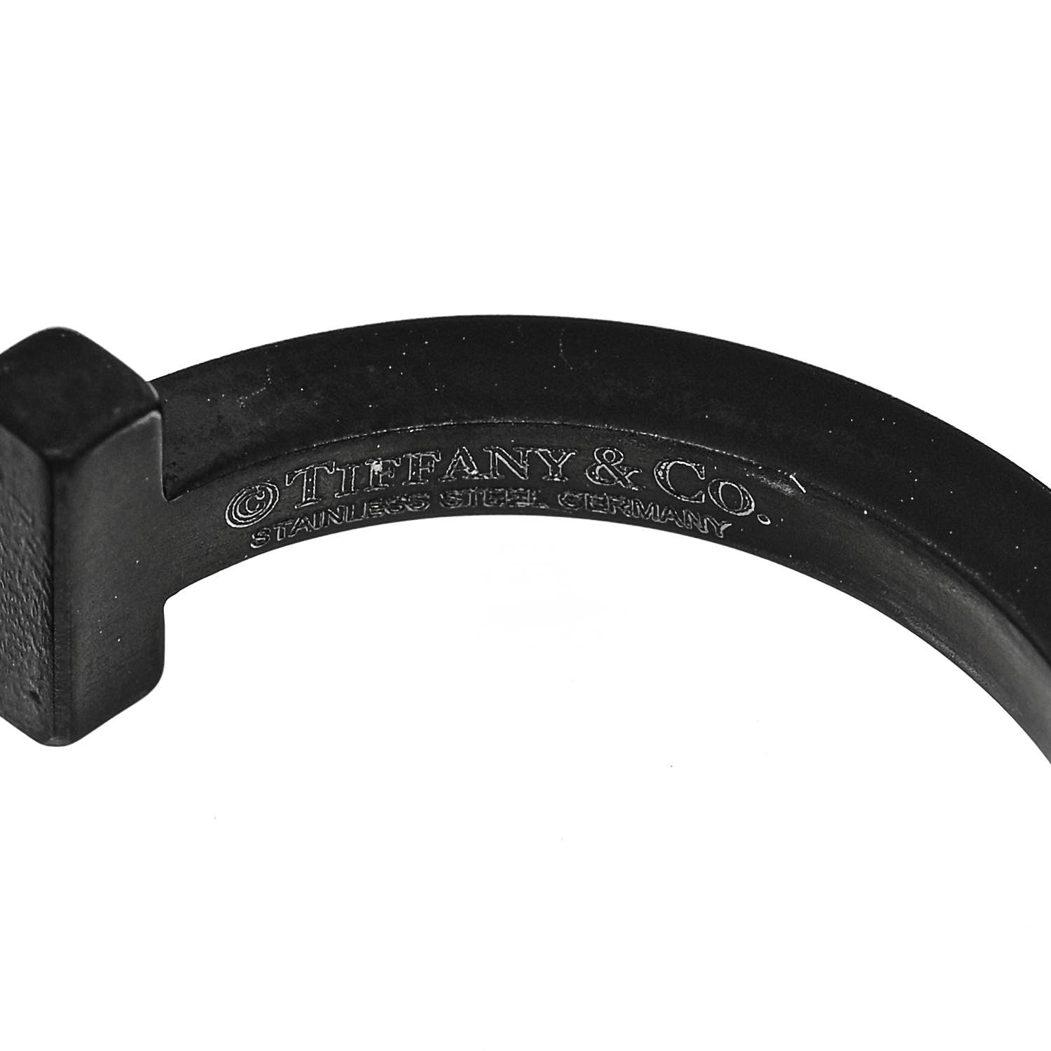 Tiffany Black-Coated Stainless Steel T Square Ring 62 10 4 of 5