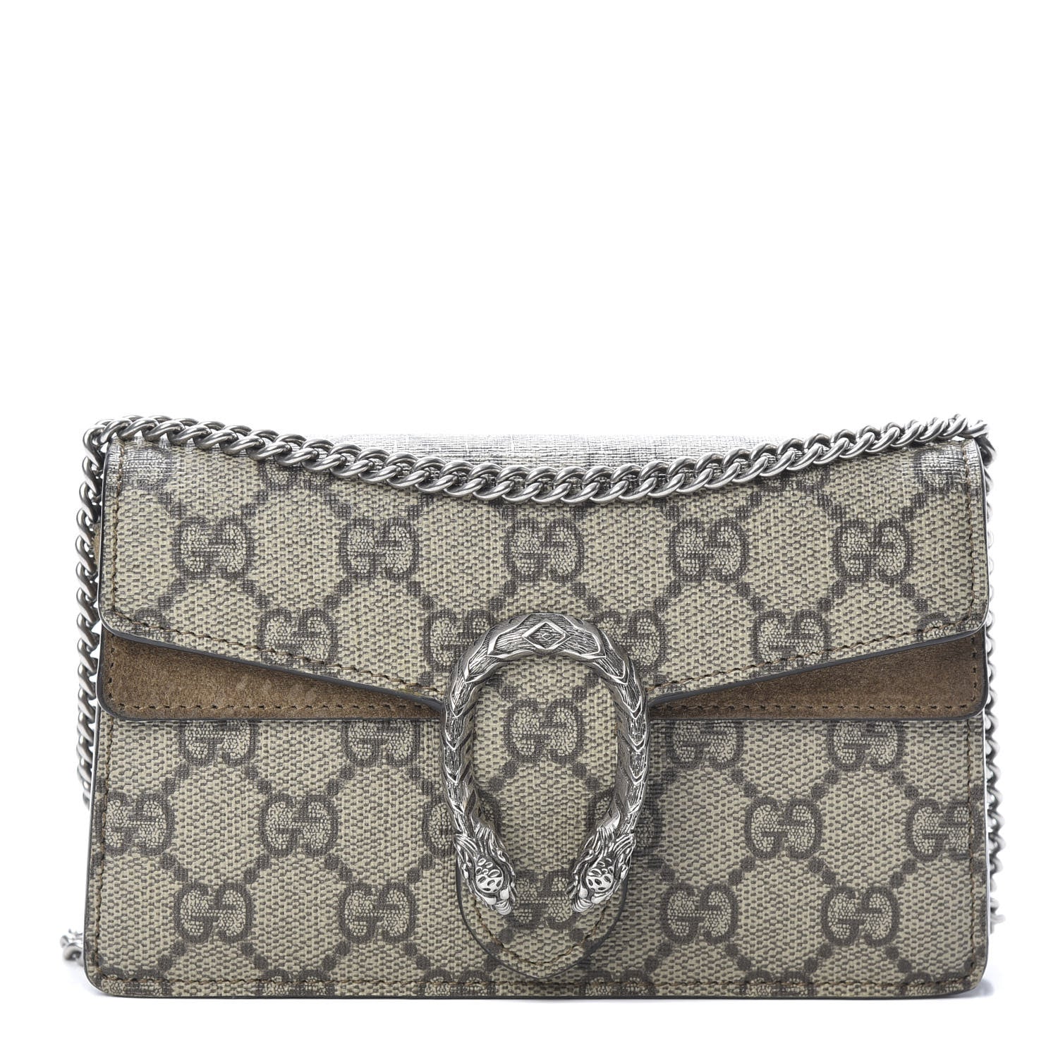 Gucci GG Supreme Monogram Super Mini Dionysus Shoulder Bag Taupe 1 of 14