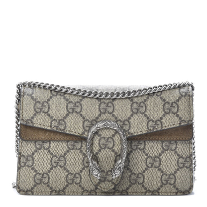 Gucci GG Supreme Monogram Super Mini Dionysus Shoulder Bag Taupe 1 of 14