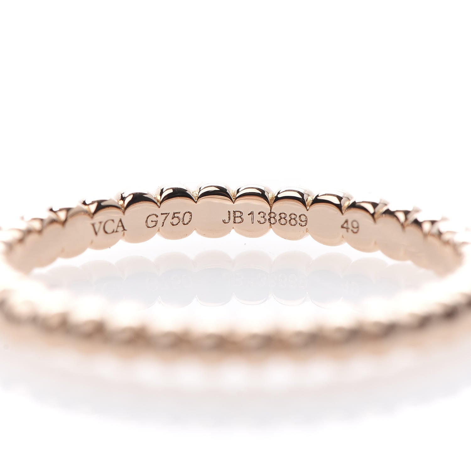 Van Cleef & Arpels 18K Rose Gold Small Perlee Ring 49 4.75 4 of 4
