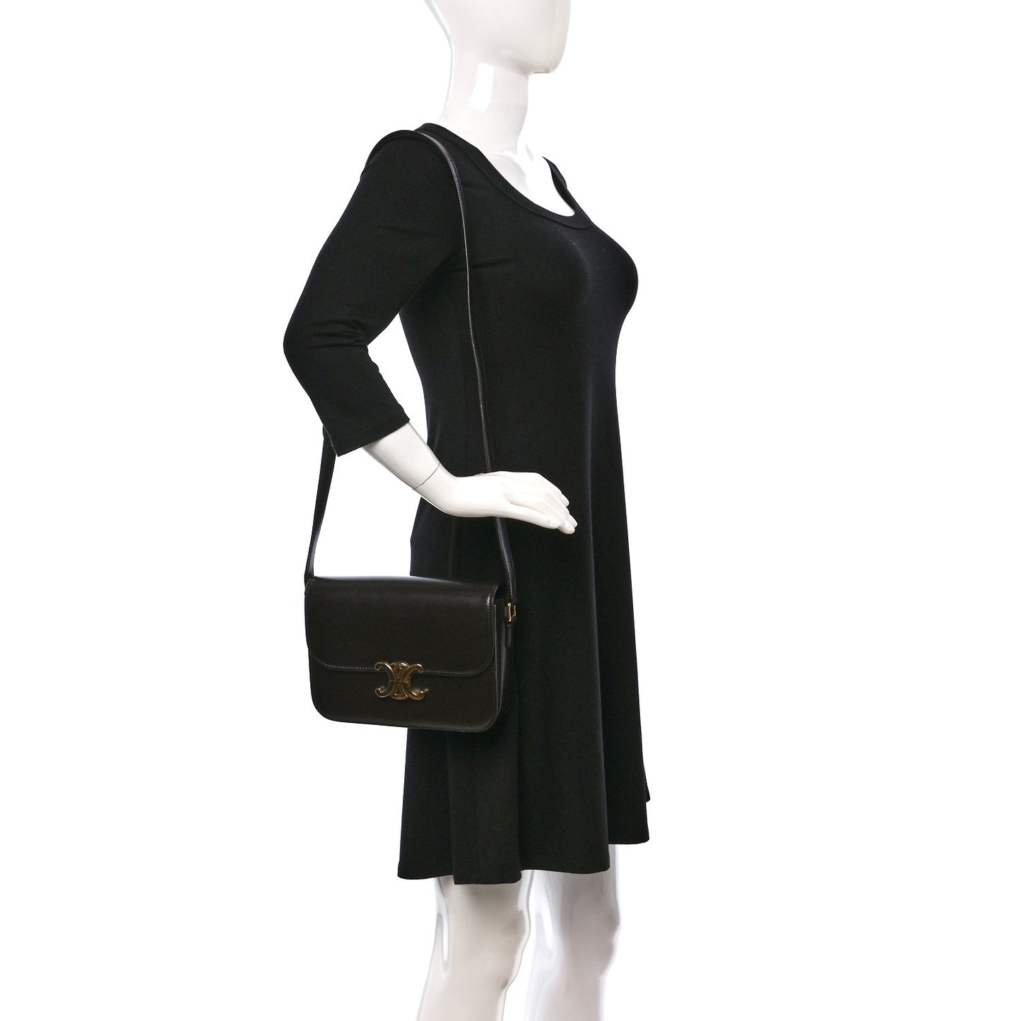 Shiny Calfskin Medium Triomphe Brown