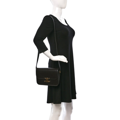 Celine Shiny Calfskin Medium Triomphe Brown 2 of 9