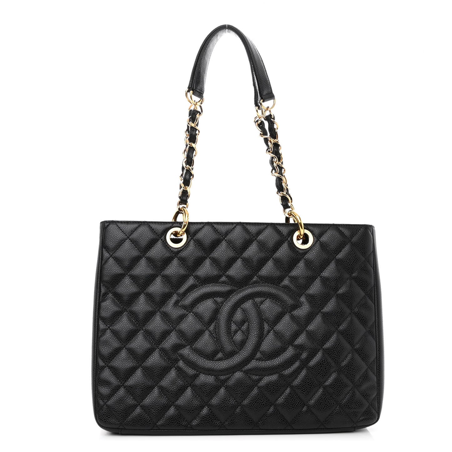 Caviar Quilted Grand Shopping Tote GST Black