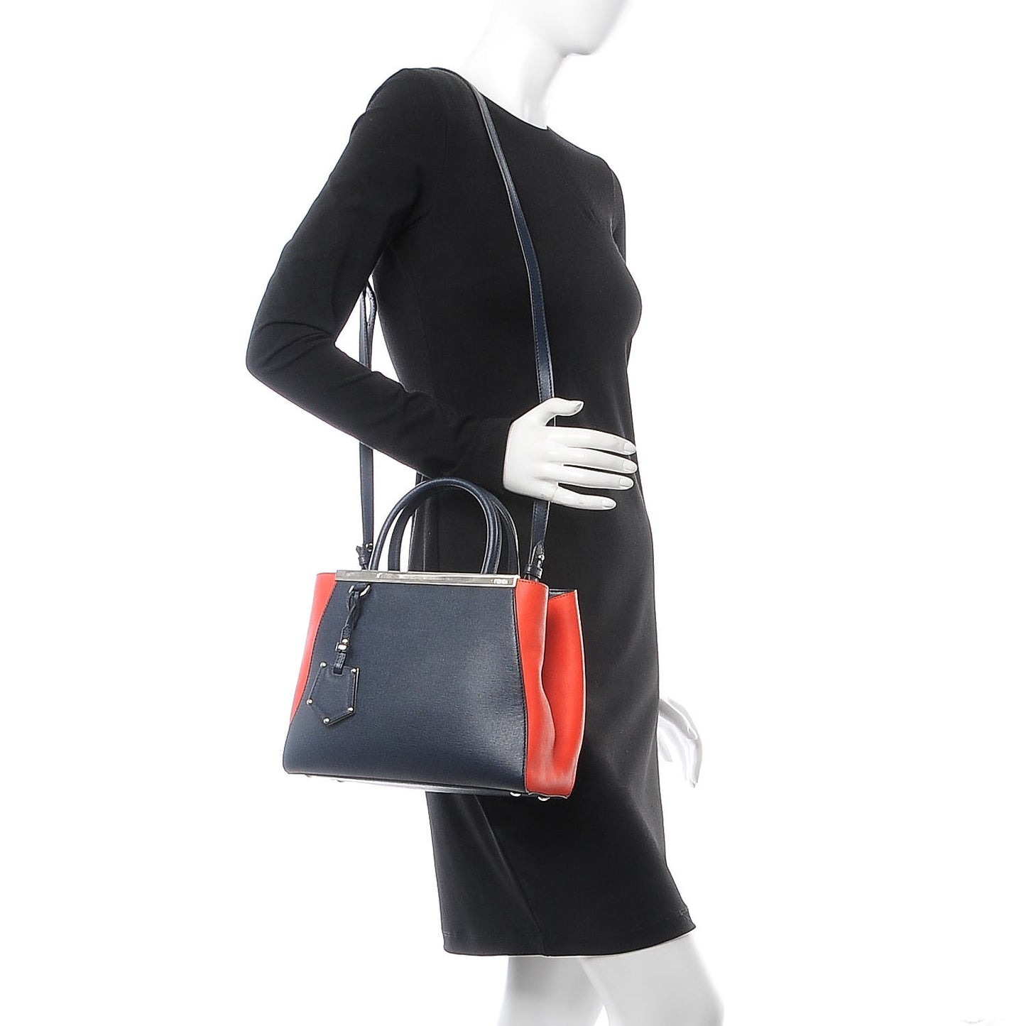 Vitello Elite Bi-Color Petite 2Jours Tote Blue Notte Papavero