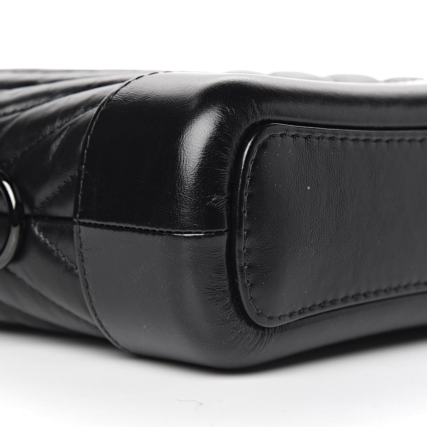 Aged Calfskin Chevron Quilted Small Gabrielle Hobo So Black